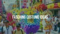 Colorful German Fasching carnival costumes, lively parade scene, people in creative outfits, festive atmosphere, bright and vibrant, illustrative style.