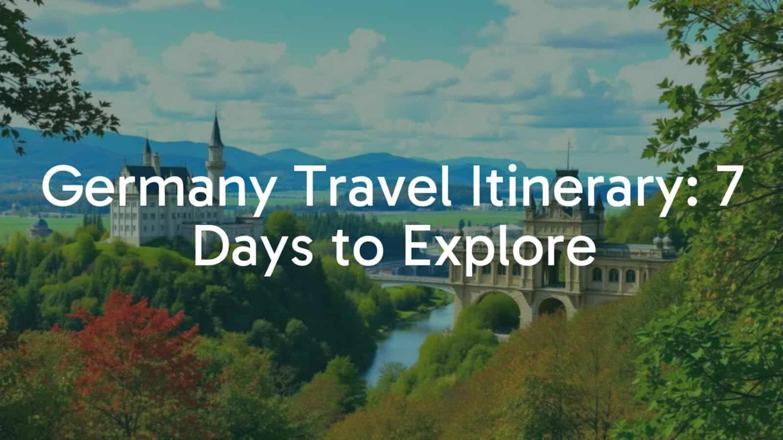 Scenic view of German landmarks including Neuschwanstein Castle, Brandenburg Gate, and the Rhine Valley, vibrant colors, travel vibe, realistic.