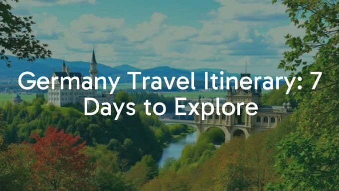 Scenic view of German landmarks including Neuschwanstein Castle, Brandenburg Gate, and the Rhine Valley, vibrant colors, travel vibe, realistic.