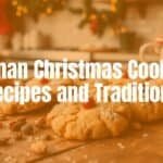 German Christmas cookies (Weihnachtsplätzchen) on a rustic wooden table, festive holiday setting, warm spices, nuts, dried fruits, cozy kitchen lighting, traditional and inviting.