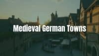 Charming medieval German town with narrow stone streets, ancient buildings, and old town walls, bustling market square, golden sunset lighting, realistic.