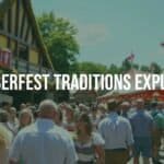 Colorful Oktoberfest festival scene with people in traditional Bavarian attire, beer tents, and lively crowds, sunny day, festive atmosphere, realistic.