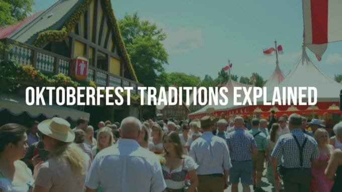 Colorful Oktoberfest festival scene with people in traditional Bavarian attire, beer tents, and lively crowds, sunny day, festive atmosphere, realistic.