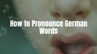 German language learning, close-up of a mouth pronouncing a German word, phonetic symbols floating in the background, clean and educational style.
