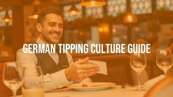 A happy waiter receiving a tip in a German restaurant, warm lighting, realistic.