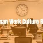 German office work environment, structured and efficient, modern workspace with professionals, clock on the wall emphasizing punctuality, clean and organized, realistic style.