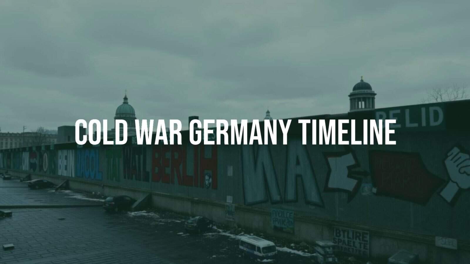 Divided Berlin with the Berlin Wall, Cold War era, contrasting East and West sides, historical tension, realistic style.