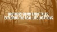 Enchanted forest from Brothers Grimm fairy tales, with a winding path leading to a medieval castle, misty atmosphere, fairytale style.