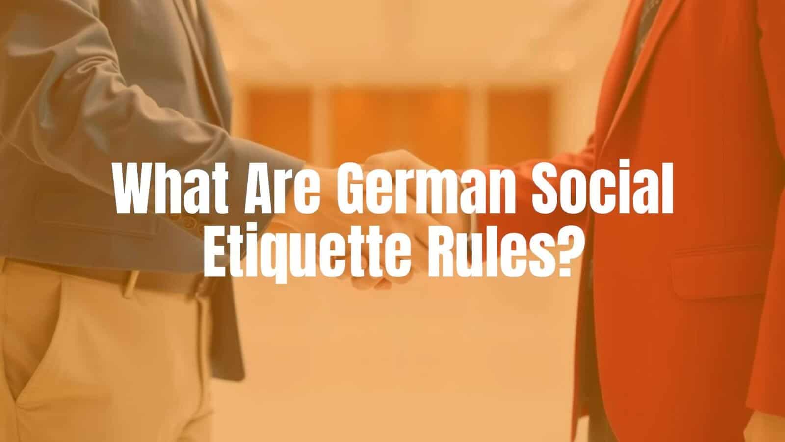 German social etiquette, people shaking hands in a formal setting, clean and orderly background, professional yet warm atmosphere, realistic style.