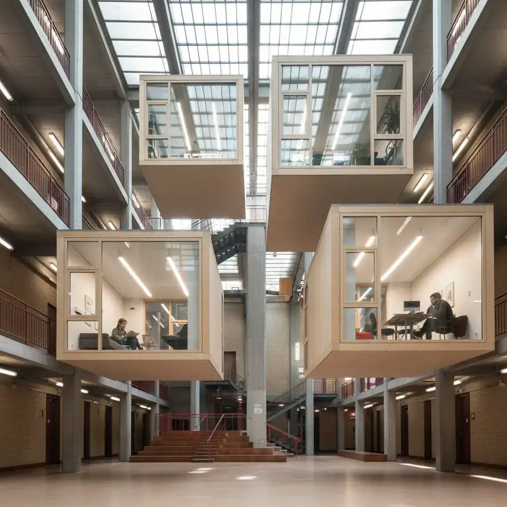 Students at TU Berlin Test New Housing Models in Former Math Building ...